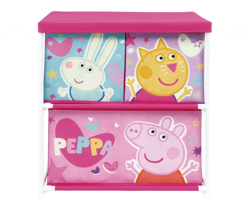 ADX14453PP.jpg Peppa malac Friends játéktároló állvány 3 rekeszes 53x30x60 cm 1
