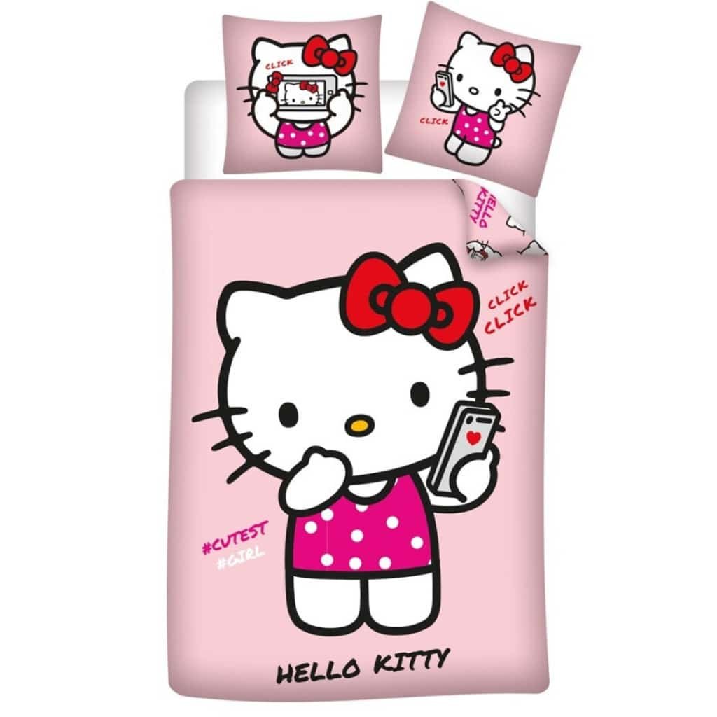 AYM077148.jpg Hello Kitty Cutest Girl ágyneműhuzat 140×200cm, 65x65cm 1