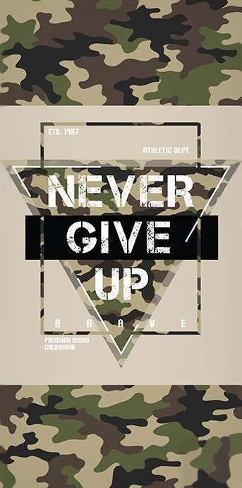 CBX203021TNL.jpg Never give up fürdőlepedő, strand törölköző 70x140cm 1