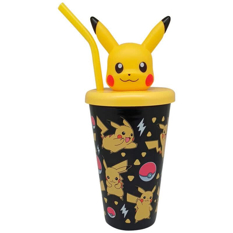 EWA00028PK.jpg Pokémon Pikachu műanyag 3D szívószálas pohár 443 ml 1