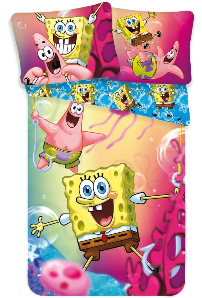 JFK020920.jpg SpongyaBob BikiniBottom ágyneműhuzat 140×200cm, 70×90cm 1