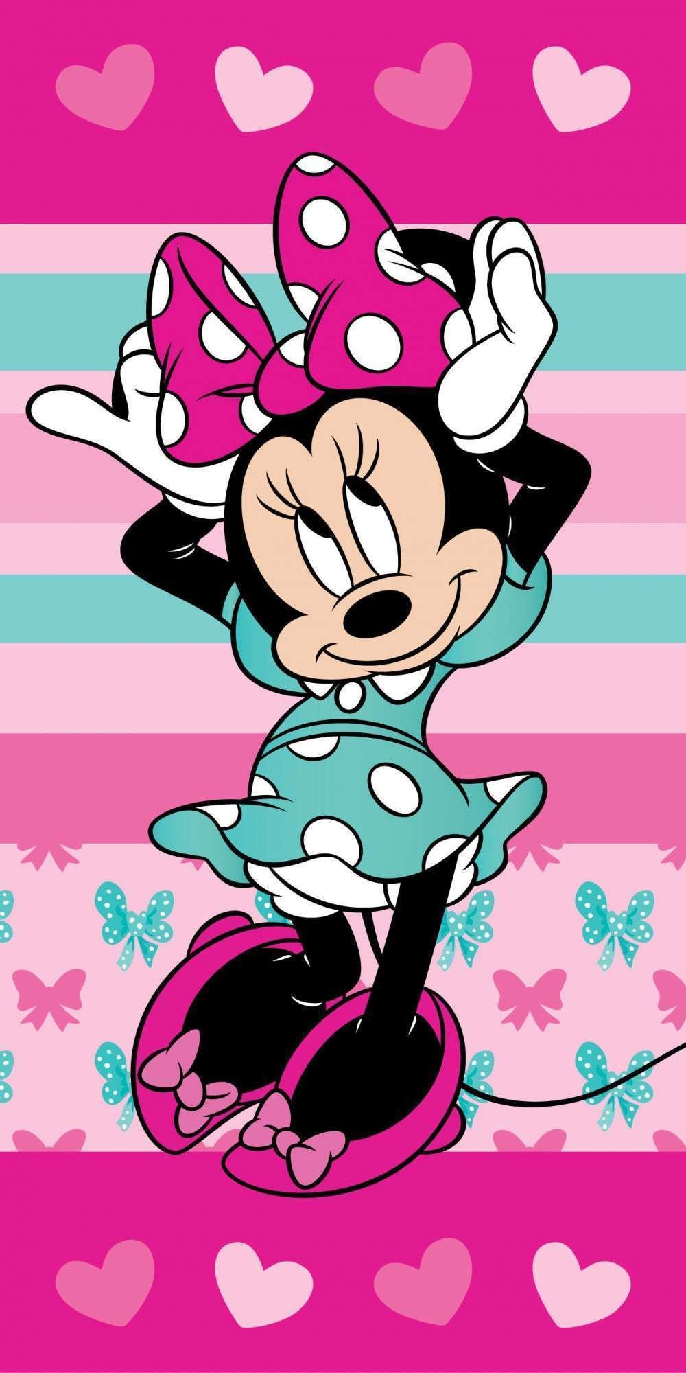 JFK032398.jpg Disney Minnie Hearts fürdőlepedő, strand törölköző 70x140cm 1