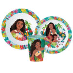 Disney Vaiana Lagoon étkészlet, micro műanyag szett pohárral 260 ml 1