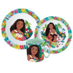 Disney Vaiana Lagoon étkészlet, micro műanyag szett bögrével 350 ml 1
