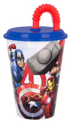 Bosszúállók Heroic Squad szívószálas pohár, műanyag 430 ml 2